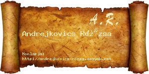 Andrejkovics Rózsa névjegykártya