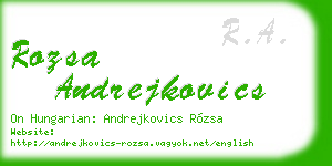 rozsa andrejkovics business card