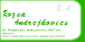 rozsa andrejkovics business card
